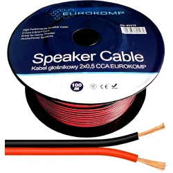 Kabel głośnikowy 2x0,5 CCA czarno-czerwony