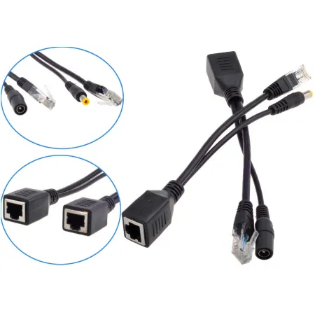 Adapter zasilania po skrętce POE czarny