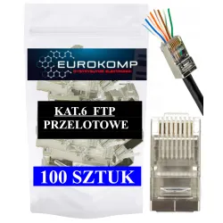 Wtyk RJ45 kat6 drut pass through ekran