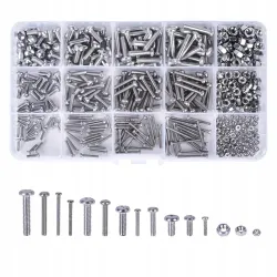 Zestaw 480 śrub ze stali nierdzewnej