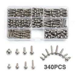 Zestaw 340 wkrętów ze stali nierdzewnej