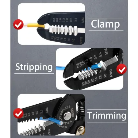 Szczypce do ściągania izolacji i zaciskania 7w1