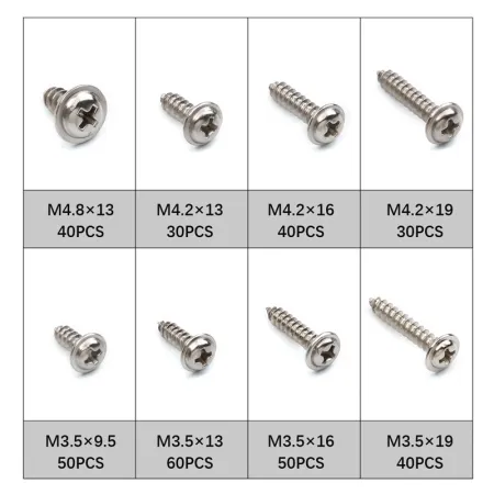 Zestaw 340 wkrętów ze stali nierdzewnej