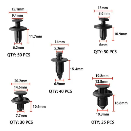 Zestaw spinek samochodowych 635 sztuk