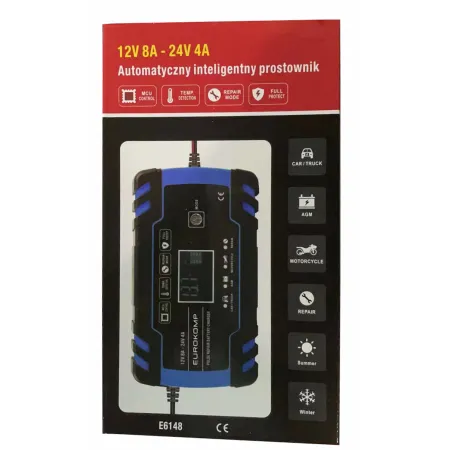Prostownik automatyczny 12 V 8A-24V 4A