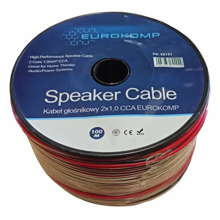 Kabel głośnikowy 2x1,0 CCA czarno-czerwony