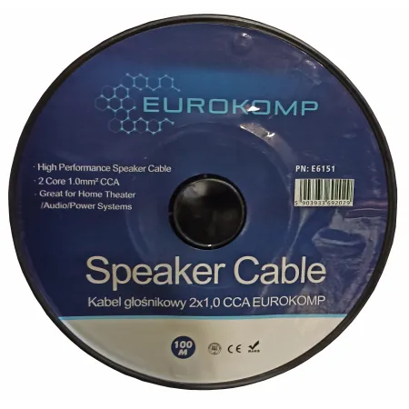 Kabel głośnikowy 2x1,0 CCA czarno-czerwony