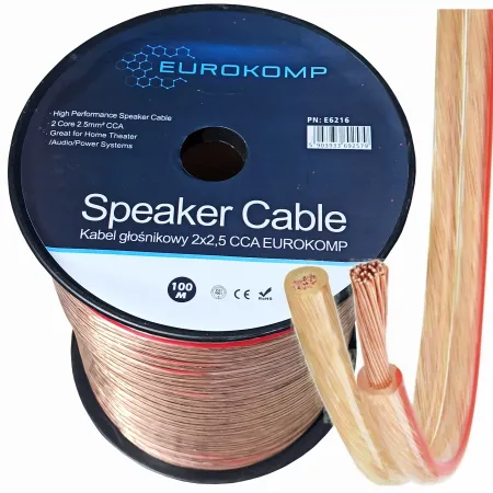 Kabel głośnikowy 2x2,5 CCA transparentny