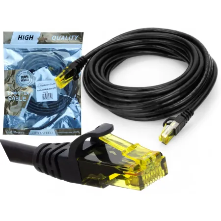 Patchcord RJ45 Kat6 UTP czarny 0,5m.