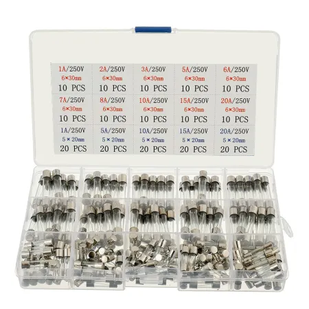 Zestaw 200 bezpieczników 20mm 30mm 250V 0.1A–20A